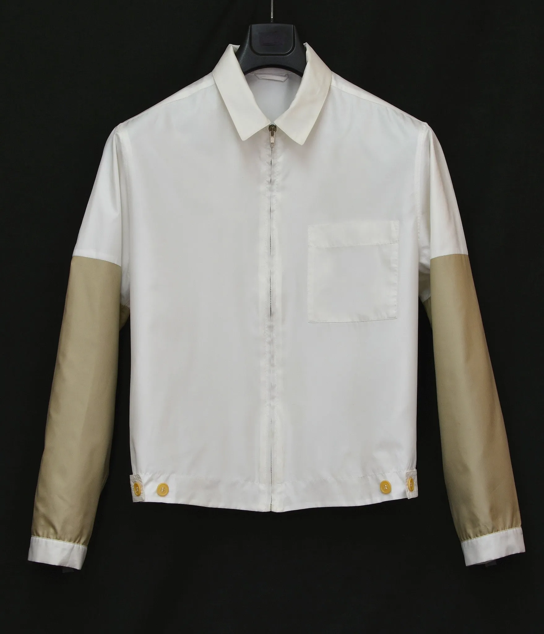 1995 Fine Double Polyester Blouson with Gold Sleeves