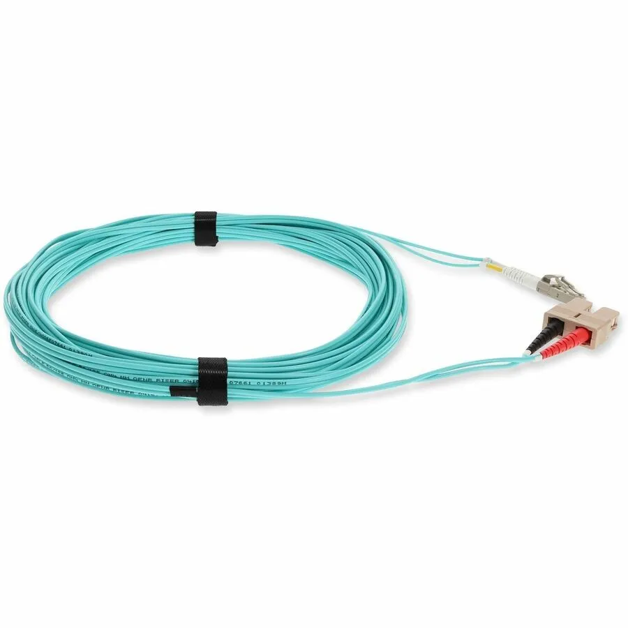 AddOn 0.5m LC (Male) to SC (Male) Aqua OM4 Duplex Fiber OFNR (Riser-Rated) Patch Cable ADD-SC-LC-0.5M5OM4