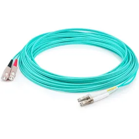 AddOn 0.5m LC (Male) to SC (Male) Aqua OM4 Duplex Fiber OFNR (Riser-Rated) Patch Cable ADD-SC-LC-0.5M5OM4