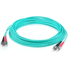 AddOn 100m ST (Male) to ST (Male) Straight Aqua OM4 Duplex LSZH Fiber Patch Cable ADD-ST-ST-100M5OM4LZ