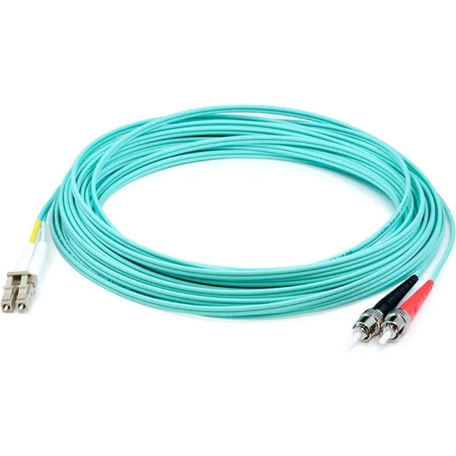 AddOn 12m LC (Male) to ST (Male) Straight Aqua OM4 Duplex LSZH Fiber Patch Cable ADD-ST-LC-12M5OM4LZ