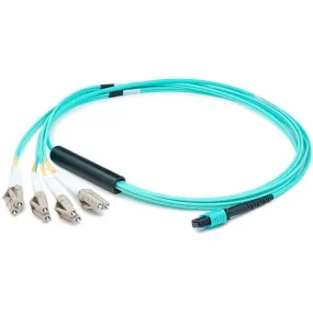 Addon 15M Mpo (Female) To 8Xlc (Male) 8-Strand Aqua Om3 Fiber Fanout Cable