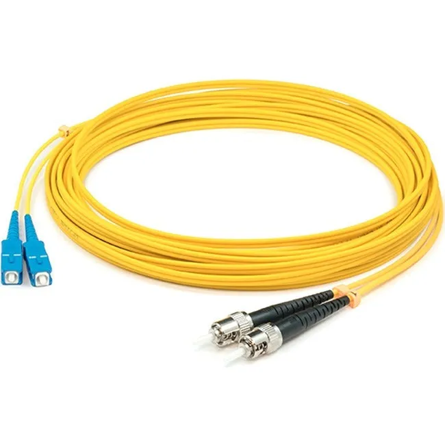 AddOn 20m SC (Male) to ST (Male) Straight Yellow OS2 Duplex LSZH Fiber Patch Cable ADD-ST-SC-20M9SMFLZ