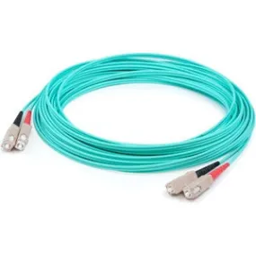 AddOn 33m SC (Male) to SC (Male) Straight Aqua OM4 Duplex LSZH Fiber Patch Cable ADD-SC-SC-33M5OM4LZ