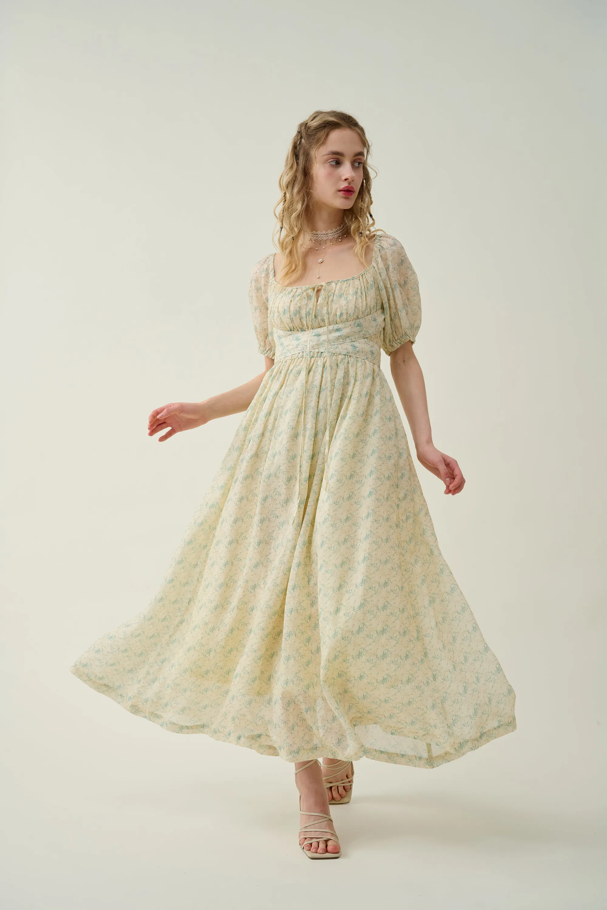 Alice 19 | Garden Floral linen dress