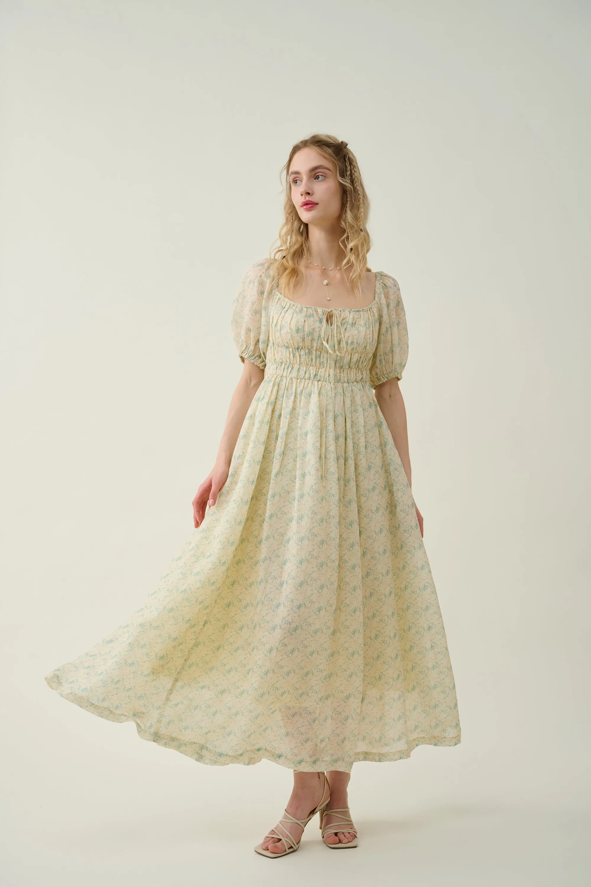 Alice 19 | Garden Floral linen dress