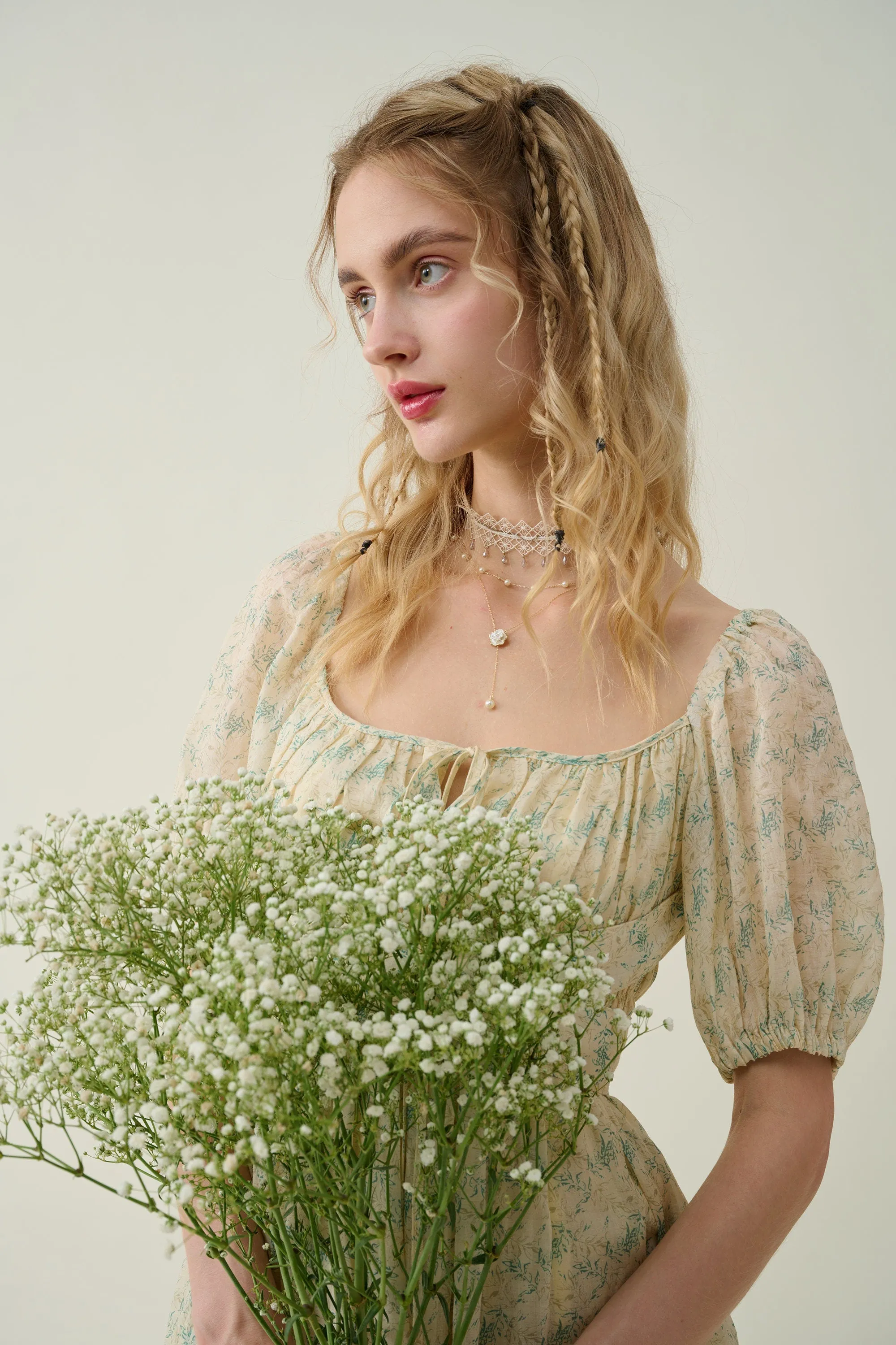 Alice 19 | Garden Floral linen dress