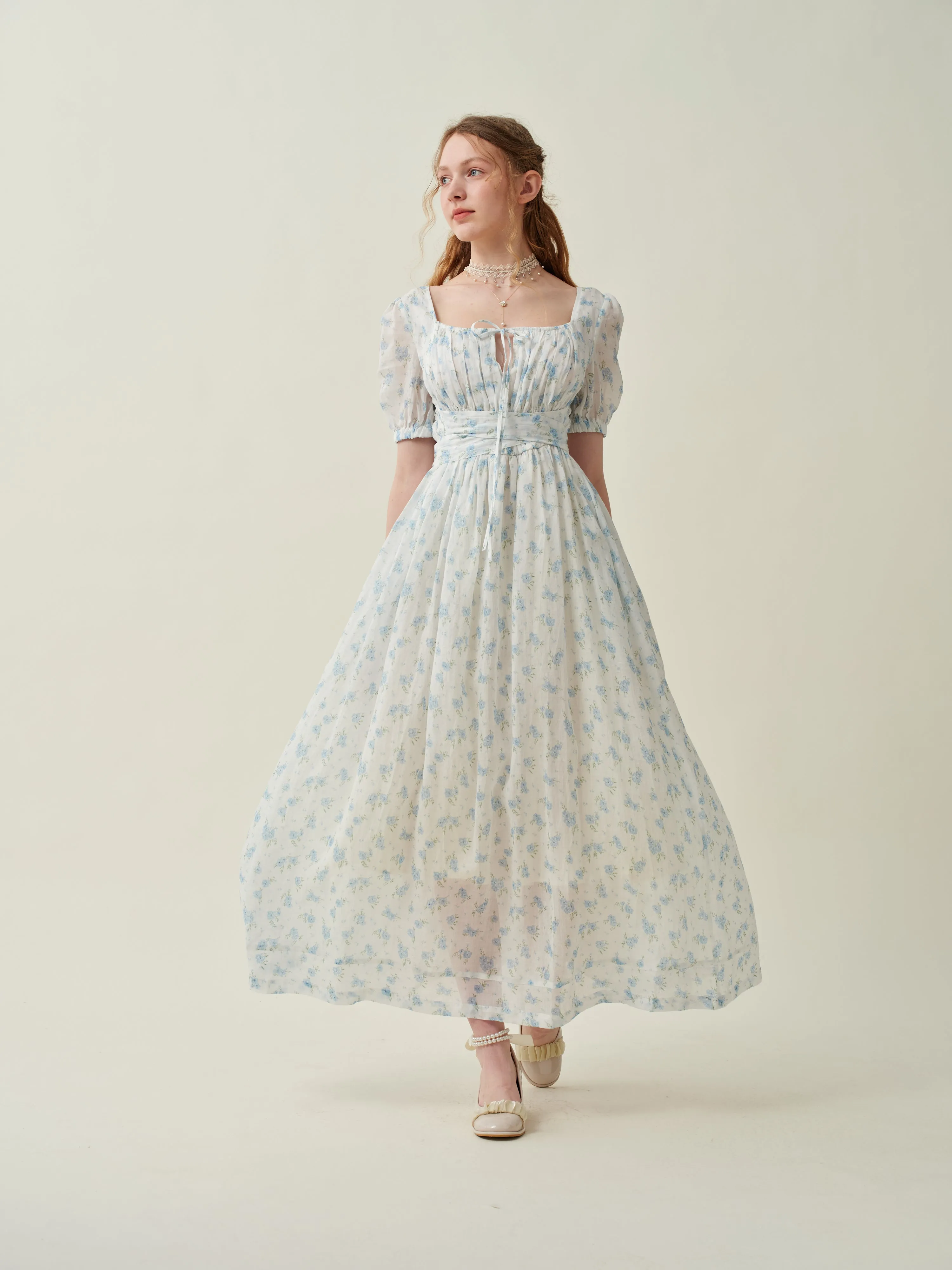 Alice 19 | Garden Floral linen dress