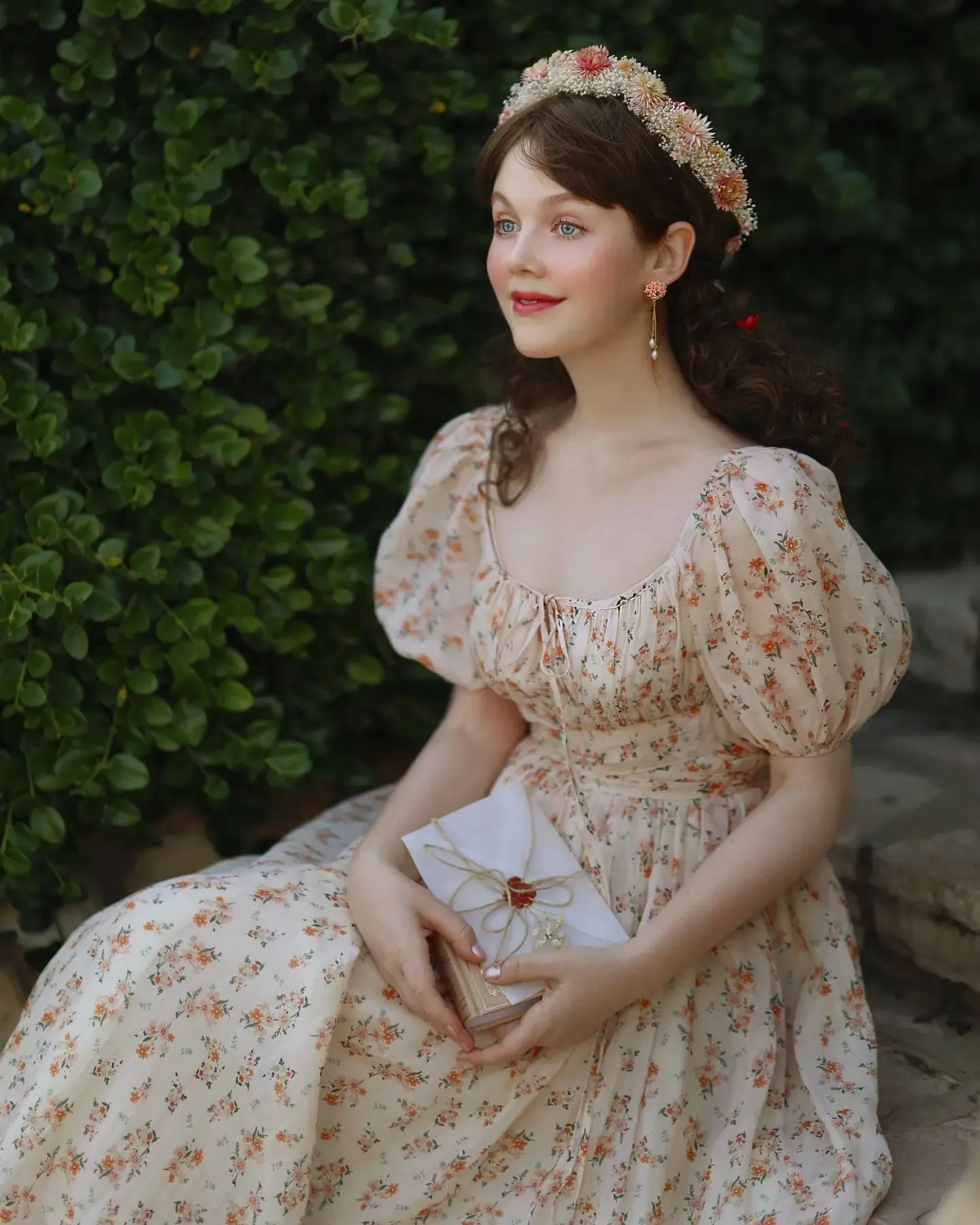 Alice 19 | Garden Floral linen dress