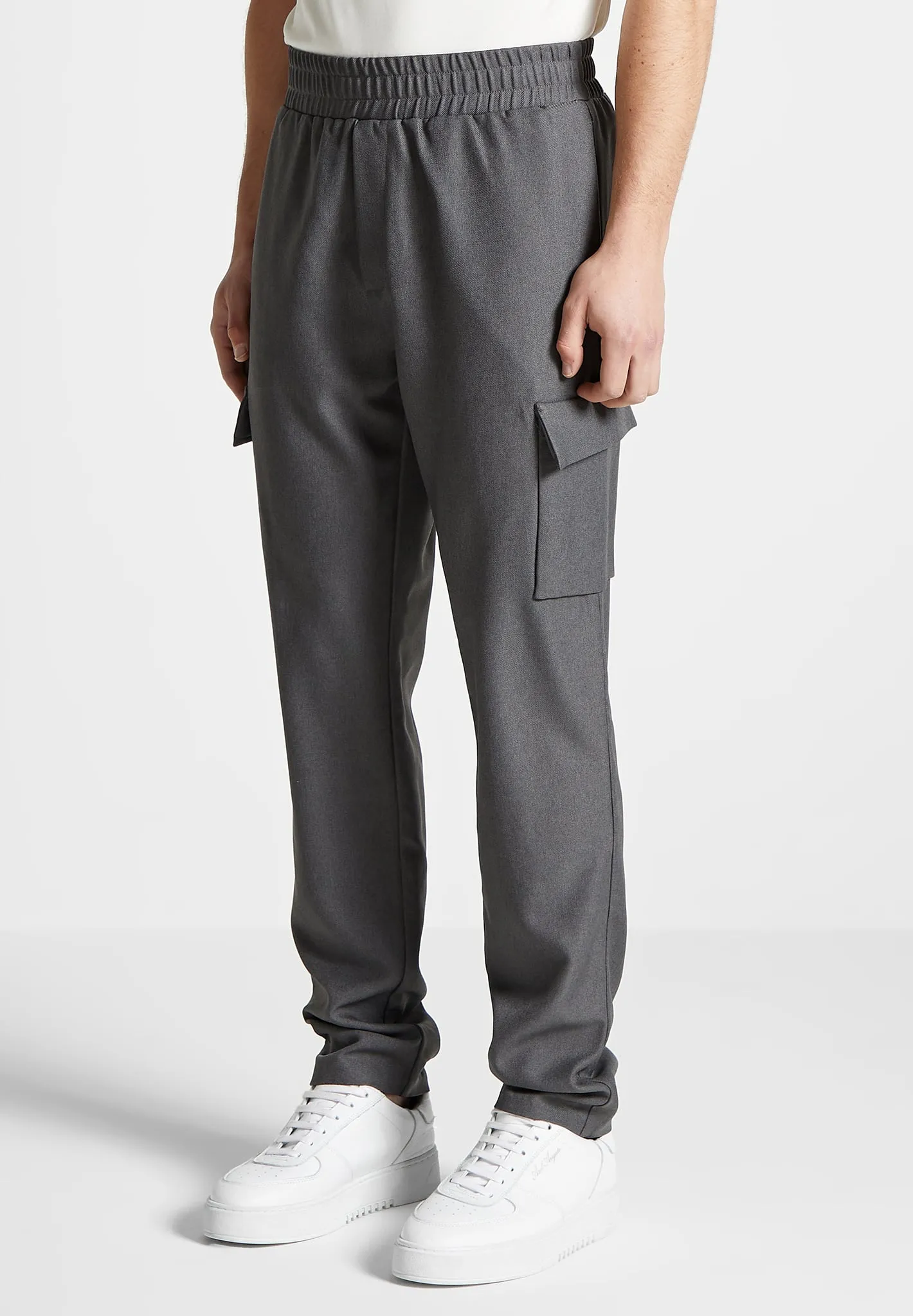 Angular Pocket Cargo Pants - Grey Marl