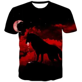 Animal T-shirt Men Wolf T-shirts 3d Halloween Tshirt Printed Funny Tshirts Casual Street T shirts Funny Short Sleeve Fashion Men