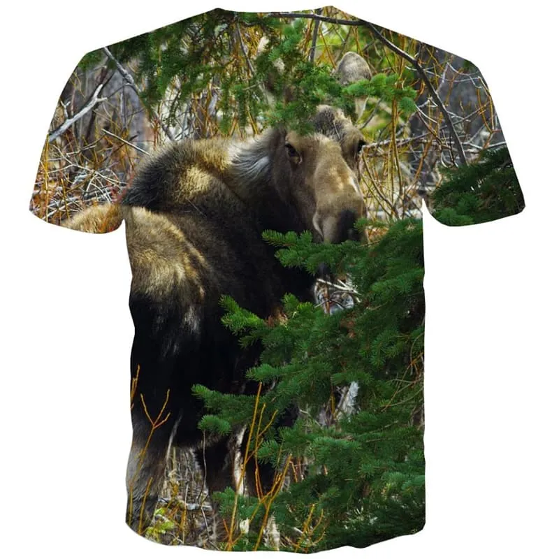 Animal T shirts Men Forest T-shirts Graphic Harajuku Tshirt Anime Landscape T-shirts 3d