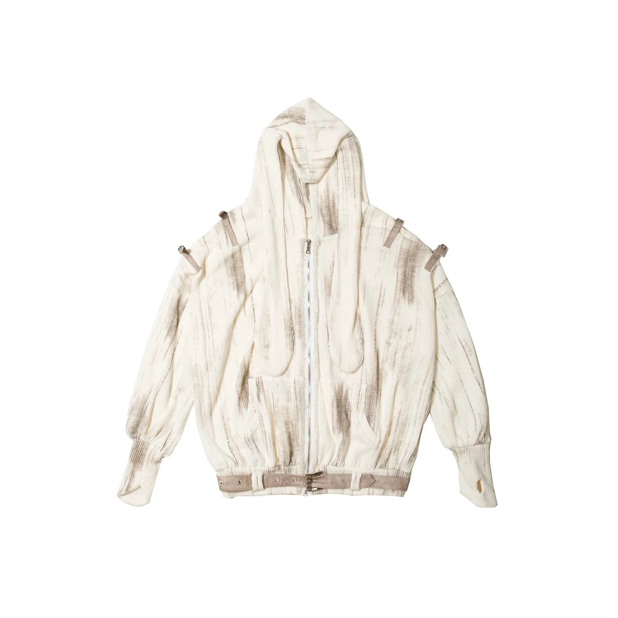 ARIADNAw Avant-Garde Hooded Jacket - Off-White