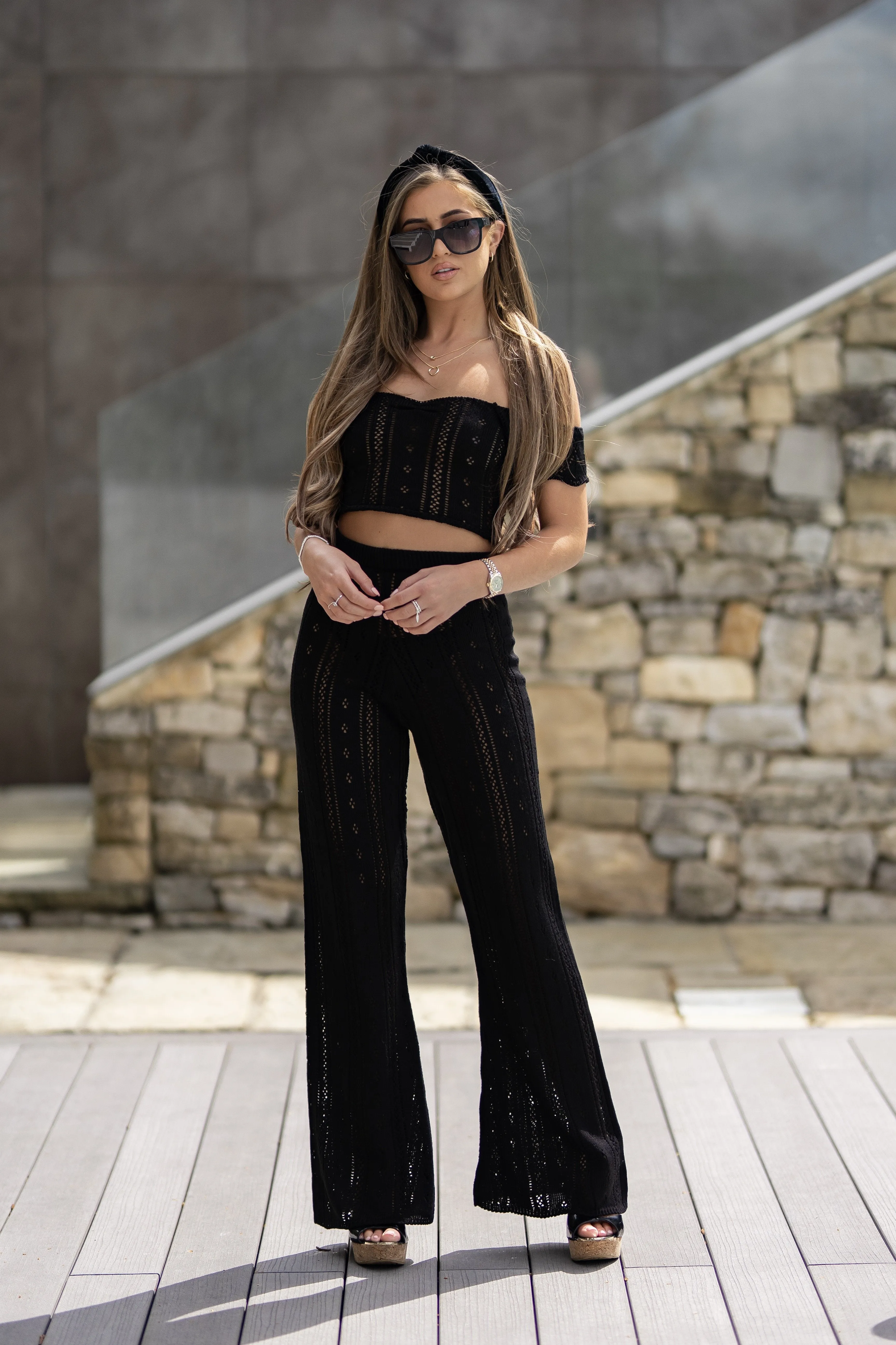 'AYLA' Knitted Co ord Trouser Black - CTJ008