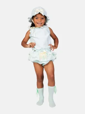 Baby Girl Amalia Collection 3 Piece Summer Set - Mint Green