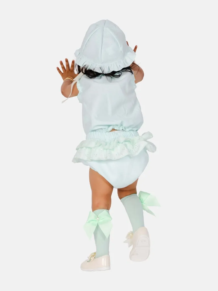 Baby Girl Amalia Collection 3 Piece Summer Set - Mint Green