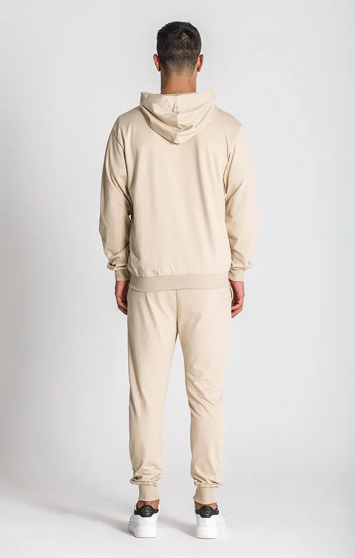 Beige Essential Micro Hoodie Jacket