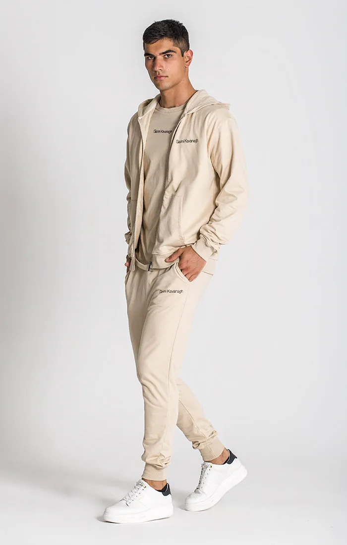 Beige Essential Micro Hoodie Jacket