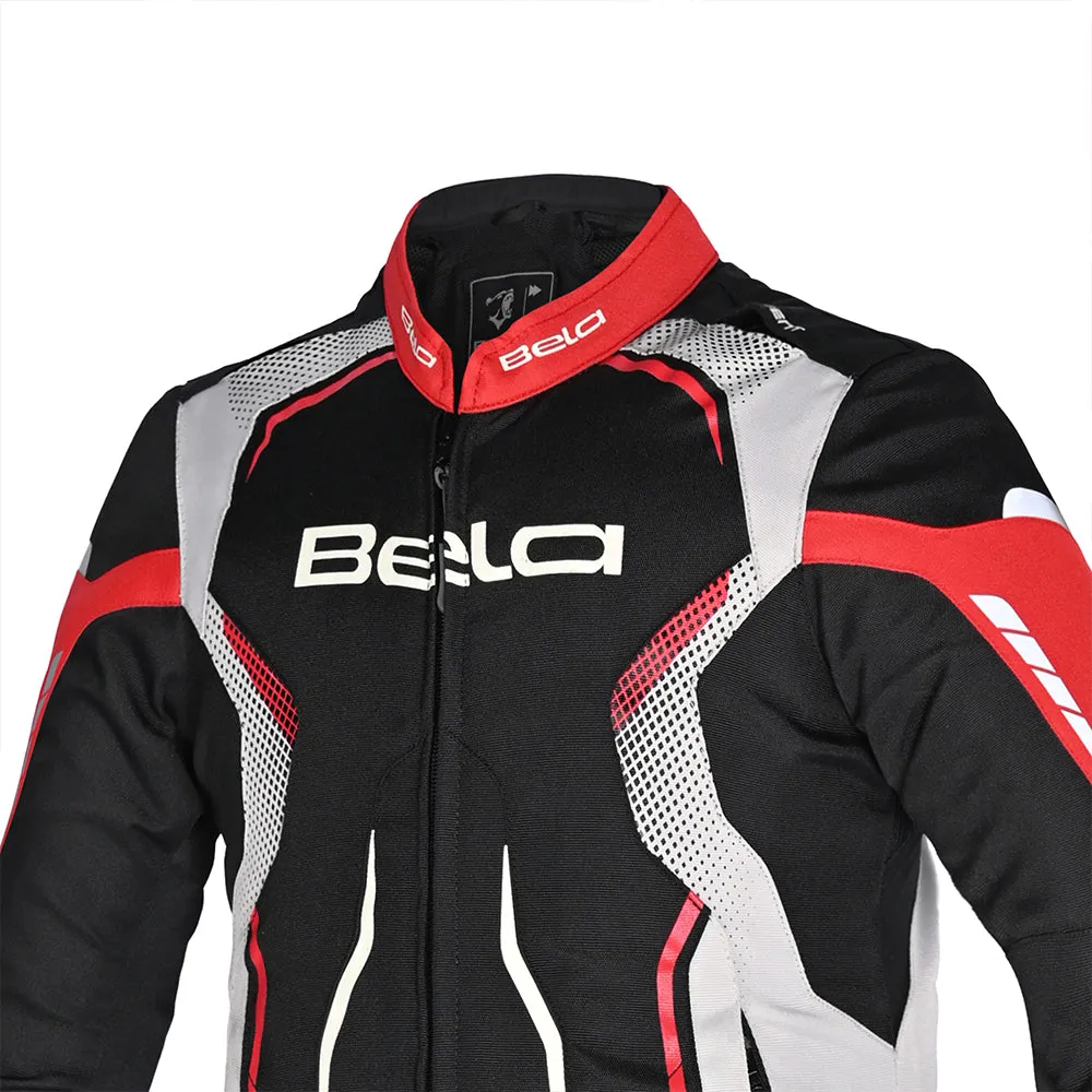 BELA Star youth Kids Motorcycle Jacket Black Red Ice