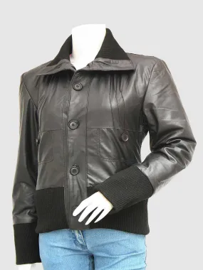 Black Bomber Leather Jacket