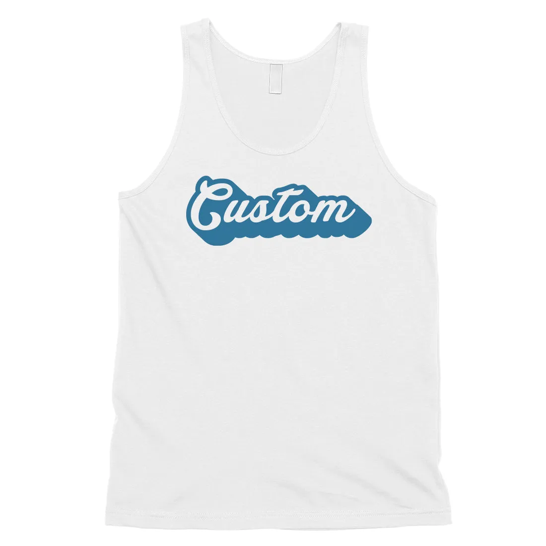 Blue Pop Up Text Cute Calm Rad Custom Mens Personalized Tank Tops