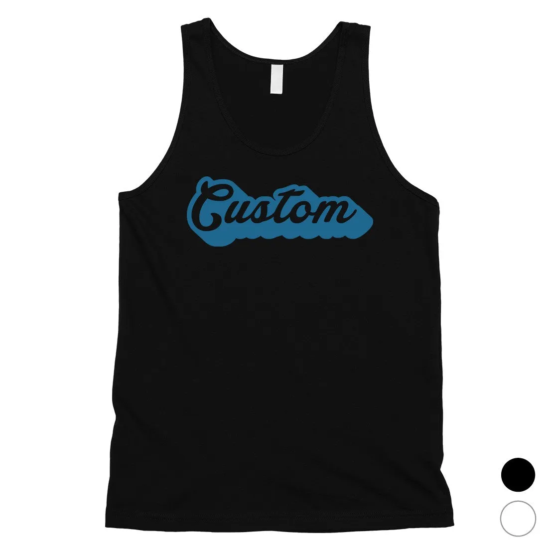 Blue Pop Up Text Cute Calm Rad Custom Mens Personalized Tank Tops