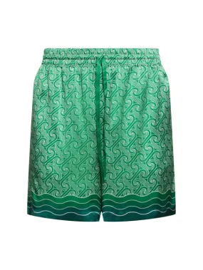 Casablanca   Drawstring silk shorts 