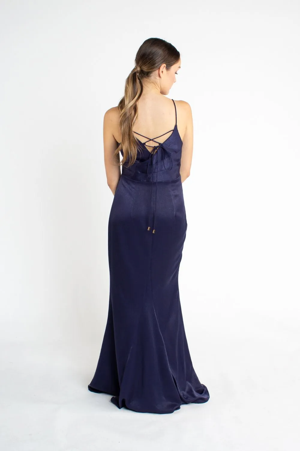 Christina Wrap Satin Gown