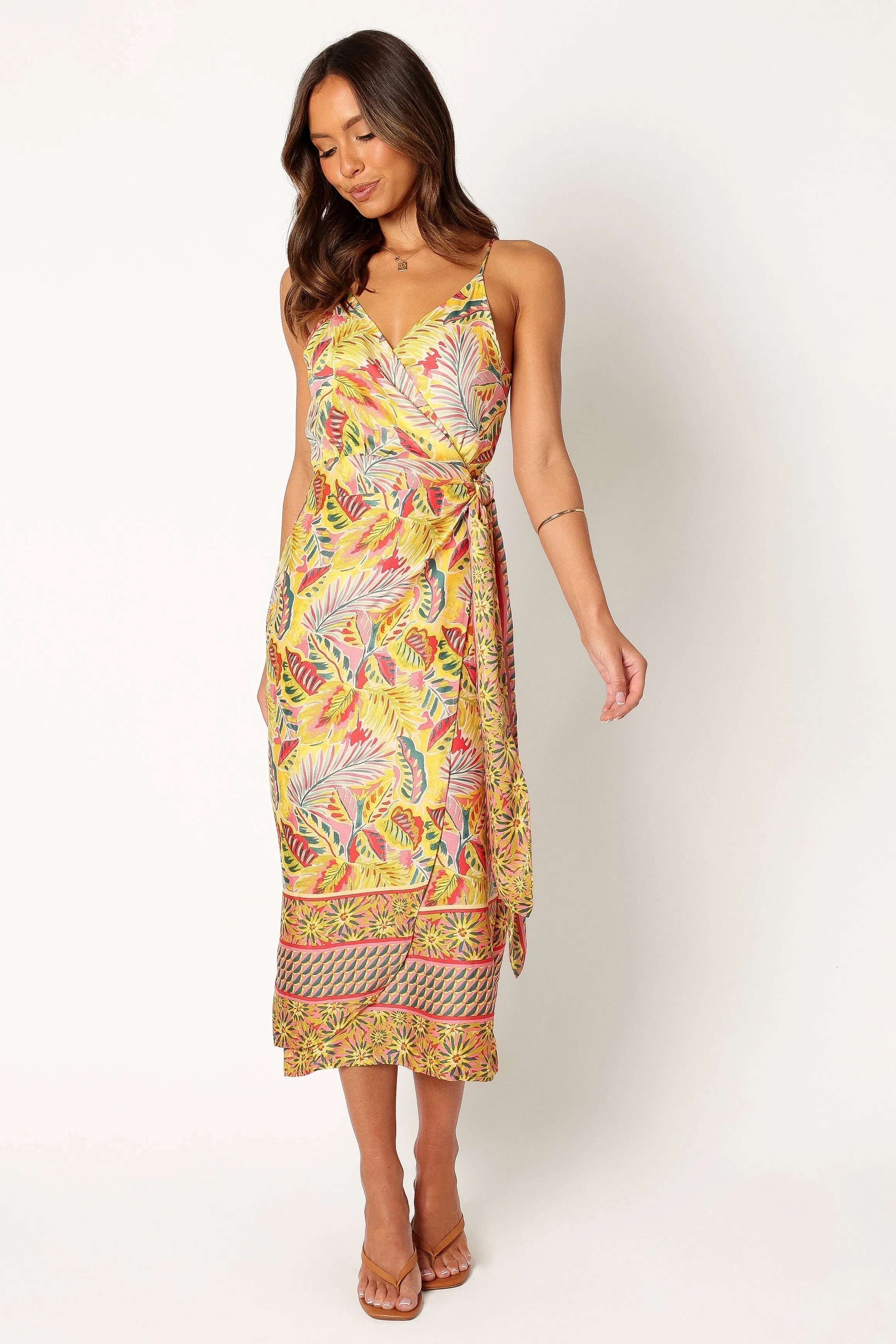 Clement Wrap Midi Dress - Tropical