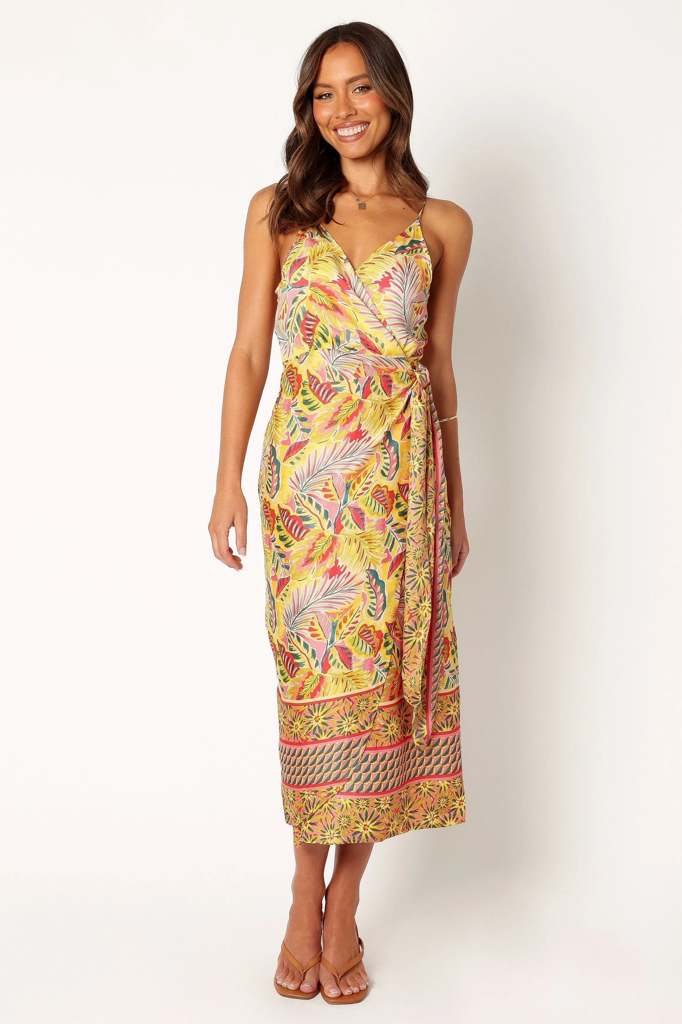 Clement Wrap Midi Dress - Tropical