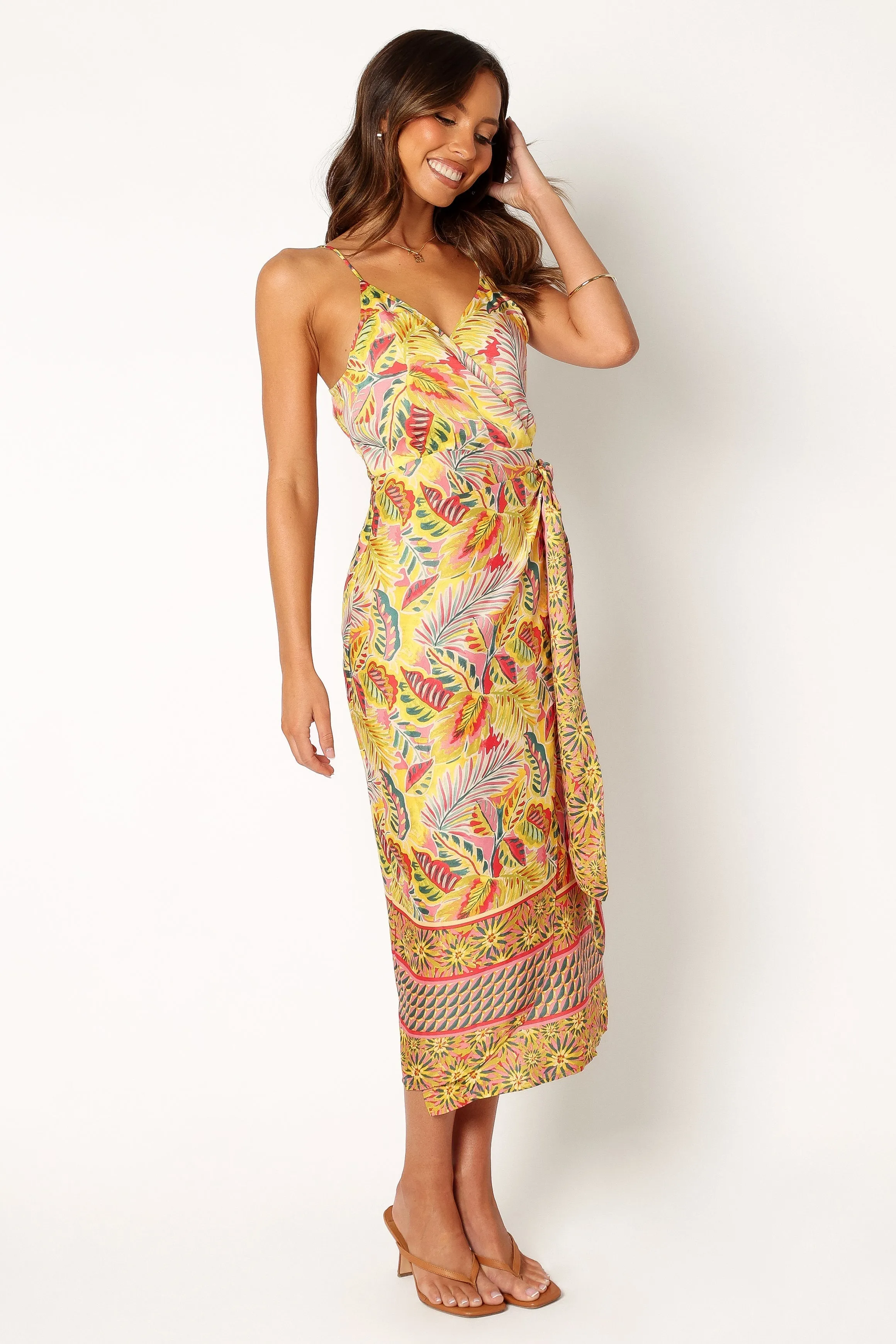 Clement Wrap Midi Dress - Tropical