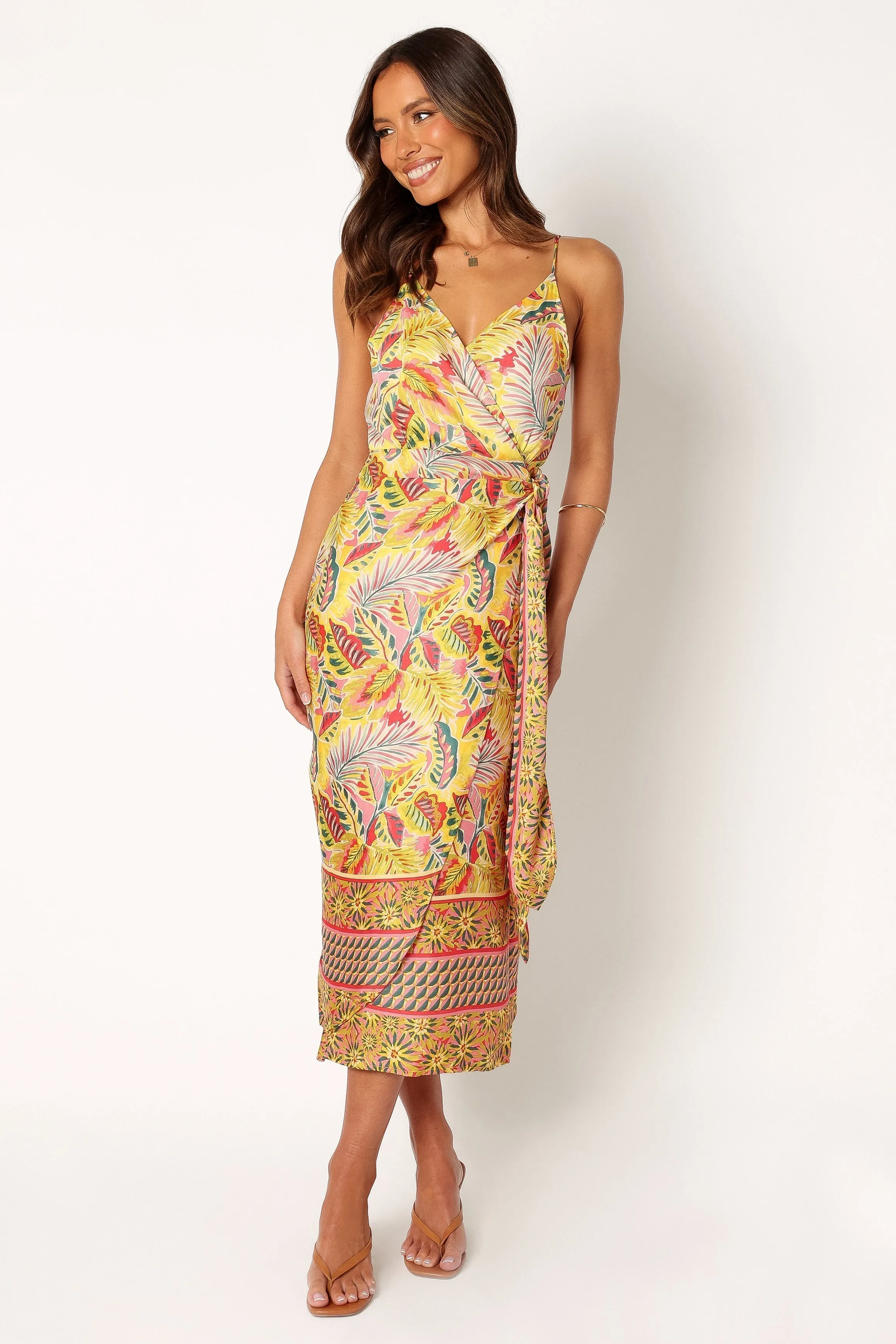 Clement Wrap Midi Dress - Tropical