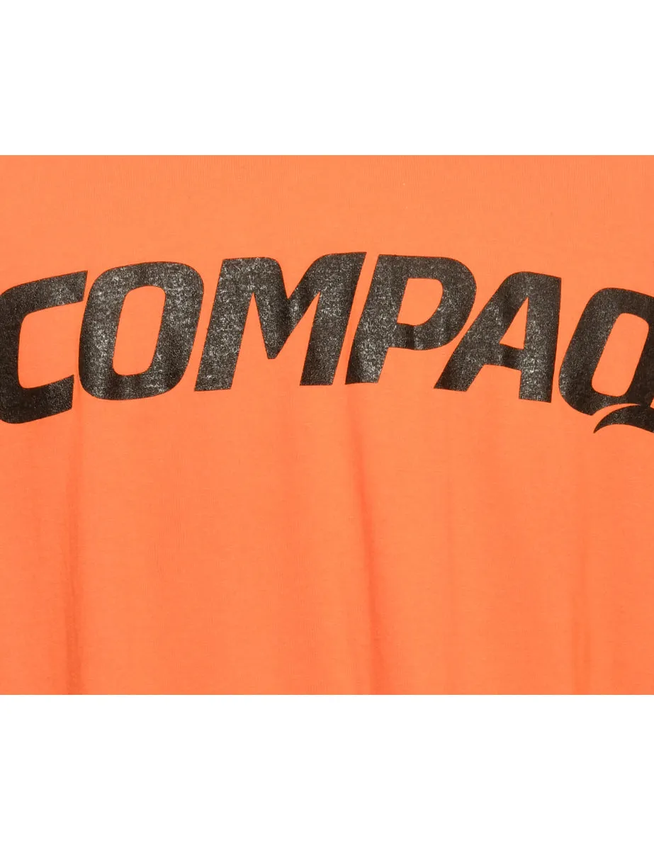 Compaq Orange Printed T-shirt - L