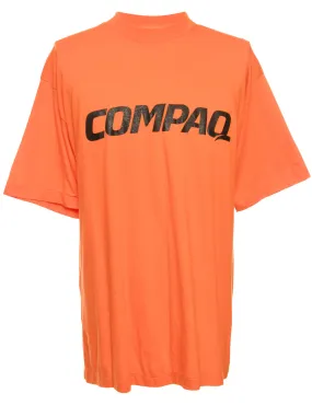 Compaq Orange Printed T-shirt - L