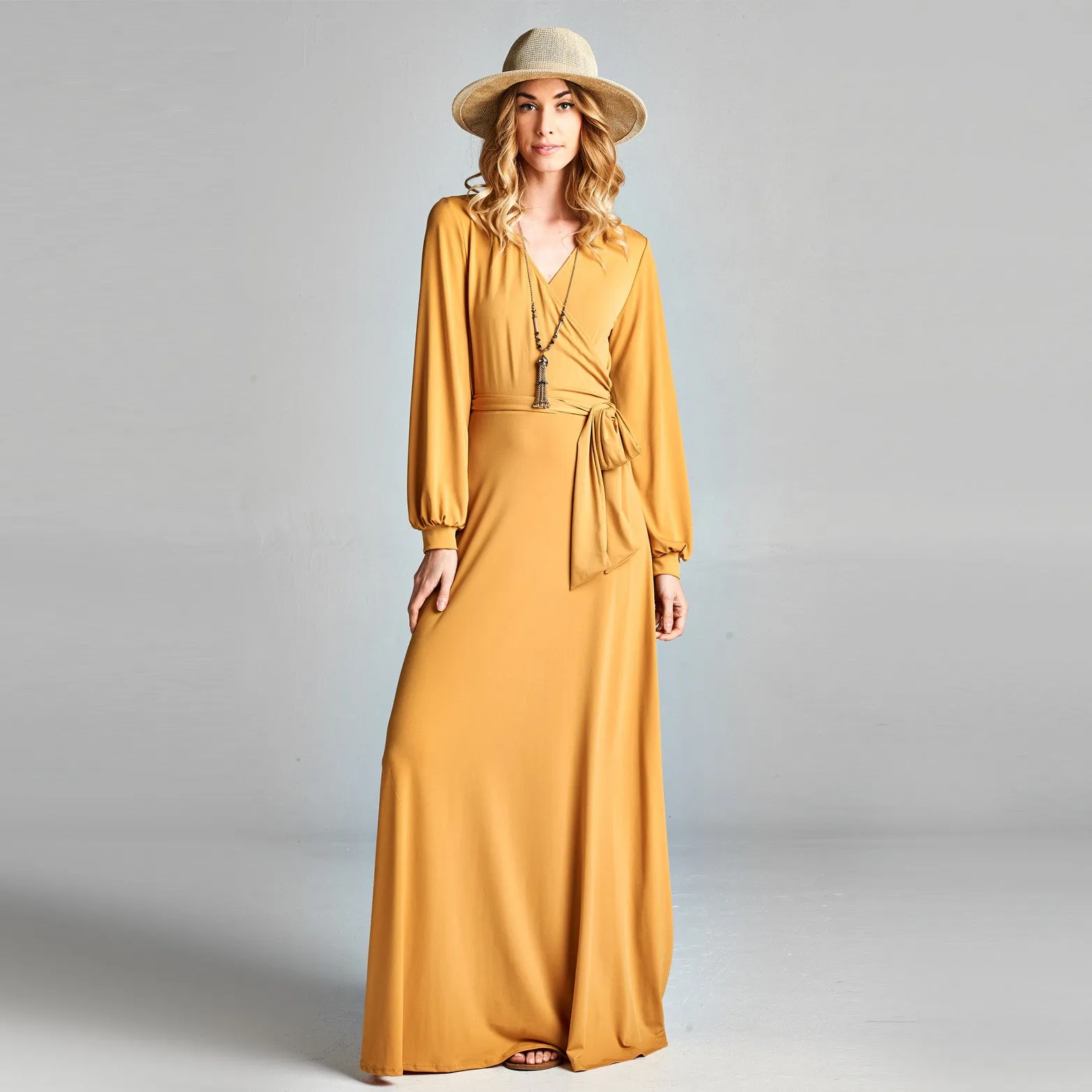 Cuffed Sleeve Venechia Wrap Dress