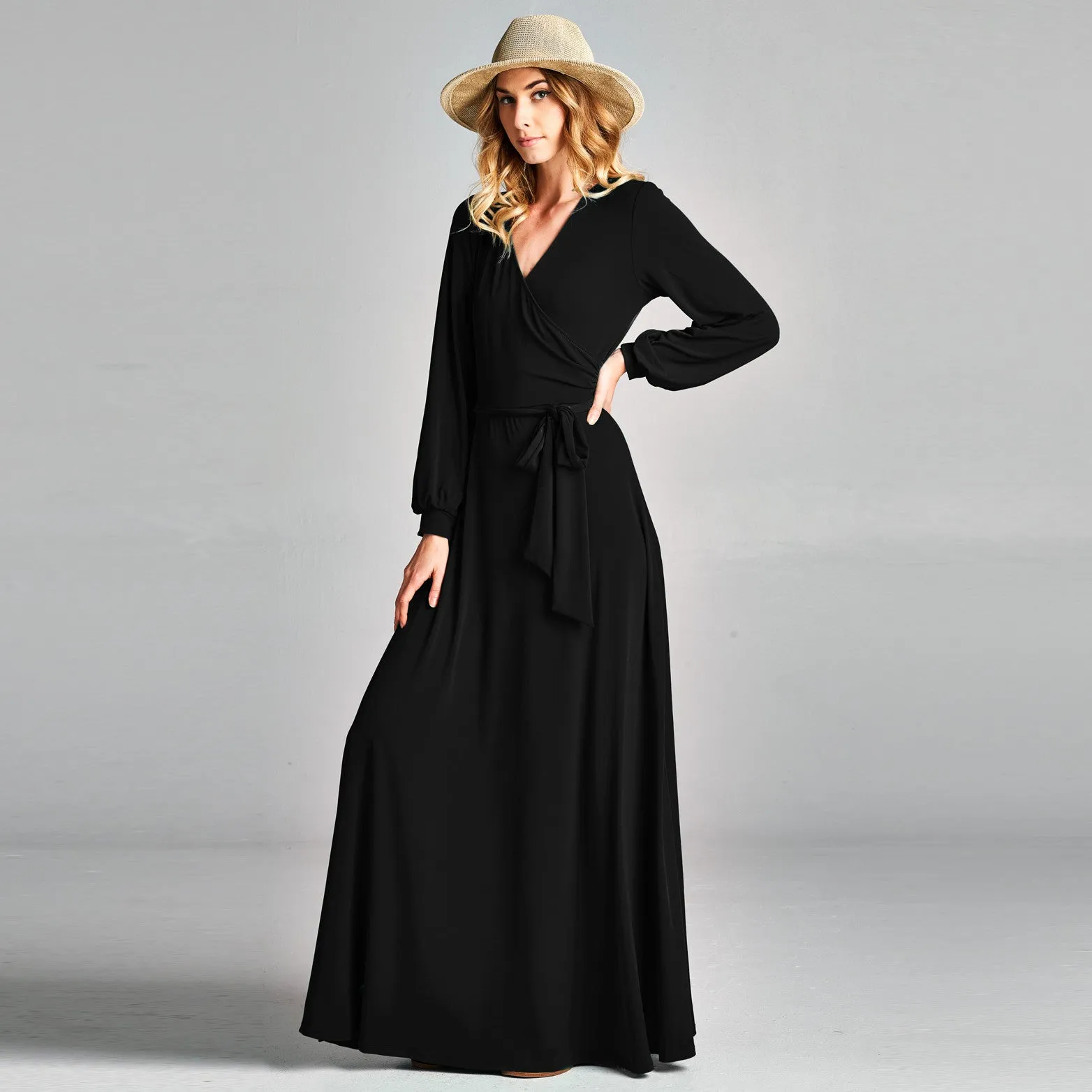 Cuffed Sleeve Venechia Wrap Dress