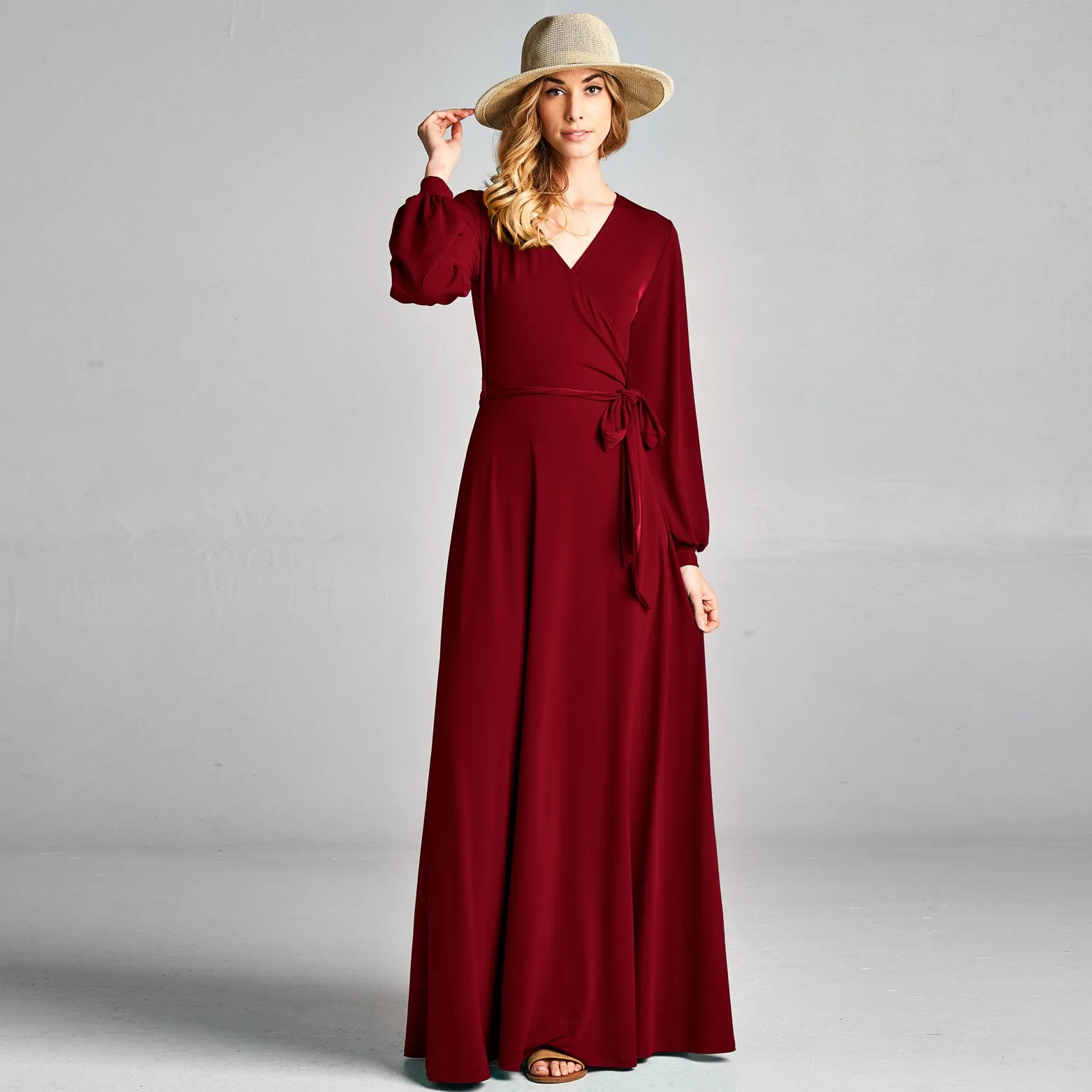 Cuffed Sleeve Venechia Wrap Dress