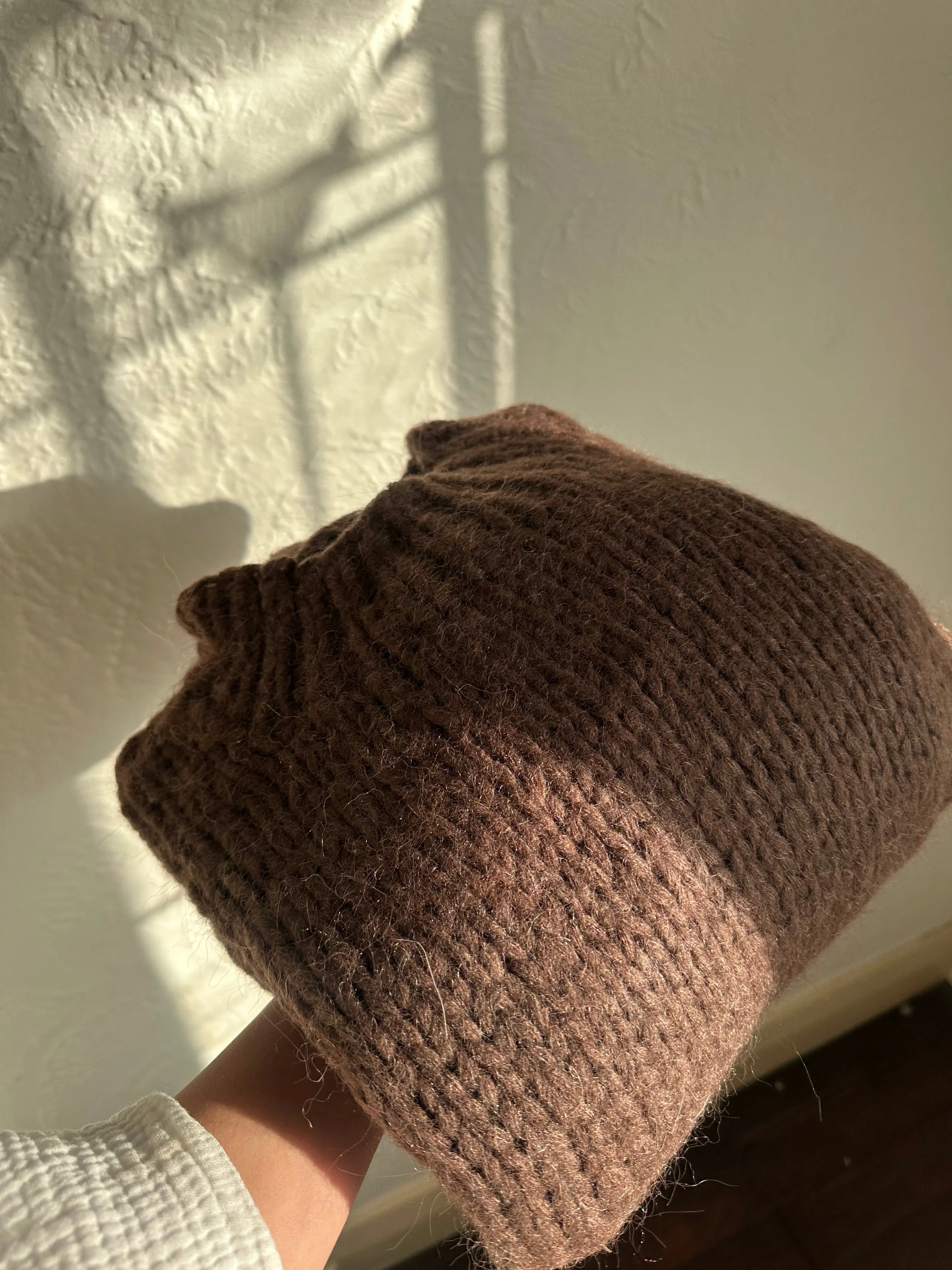 DESIREE OVERSIZE MERINO WOOL JUMPER - COFFEE