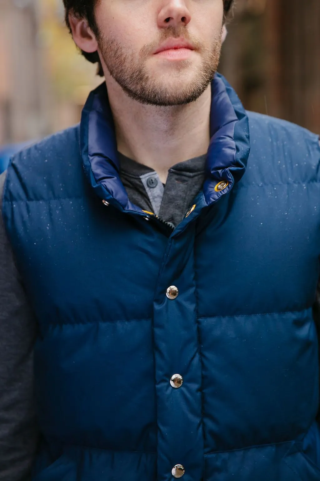 Down Italian Vest - Navy