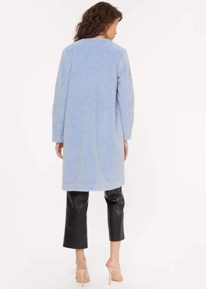 Emmy Sherpa Coat in Alpine blue