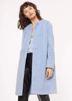 Emmy Sherpa Coat in Alpine blue