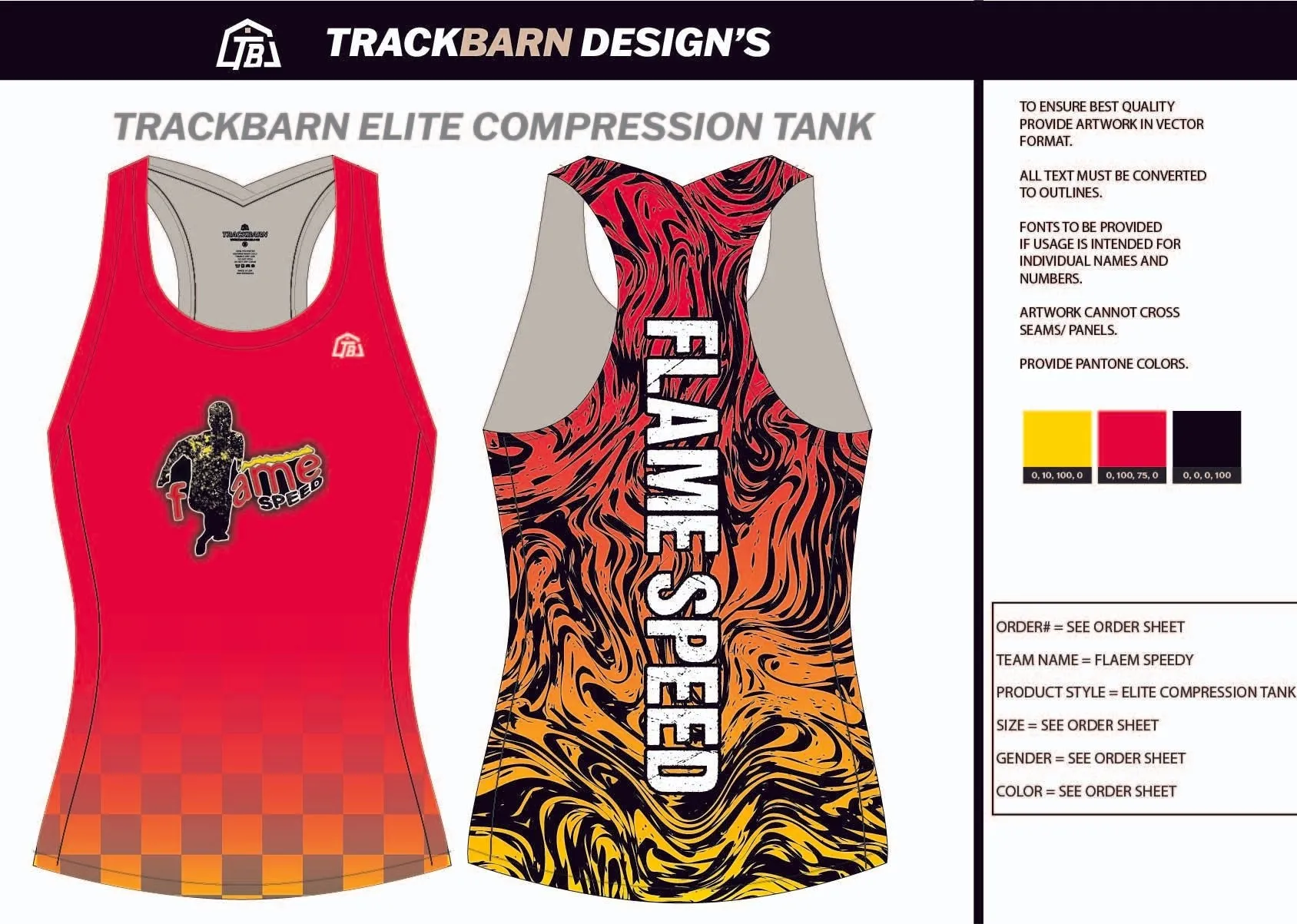 Flame-Speed- Mens Track Compression Tank