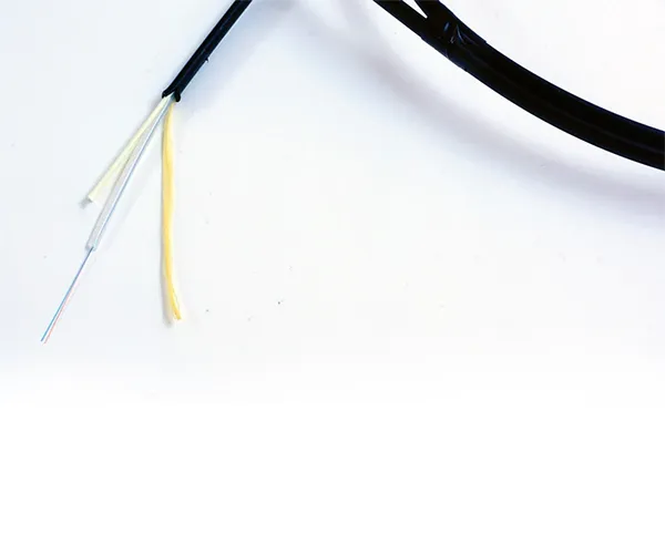 Flat Drop Cable Gel Singlemode SMF28 Ultra Fiber 2 Fiber Toneable 24 AWG, Polyethylene Jacket