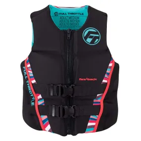 Full Throttle Womens Rapid-Dry Flex-Back Life Jacket - Womens XL - Pink/Black