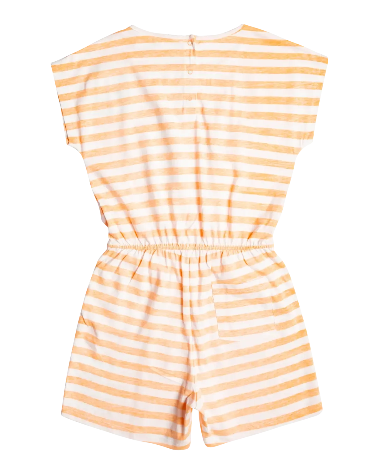 Girls Turn Up The Sun Romper in Mock Orange Line up Horizontal