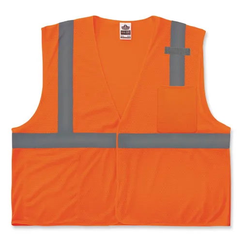 Glowear 8210hl Class 2 Economy Mesh Hook And Loop Vest, Polyester, 4x-large/5x-large, Orange