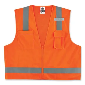 Glowear 8249z Class 2 Economy Surveyors Zipper Vest, Polyester, Large/x-large, Orange, Ships In 1-3 Business Days