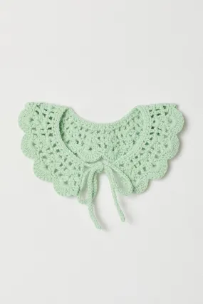 Handknitted Collar | Mint | Made with Organic Cotton Yarn