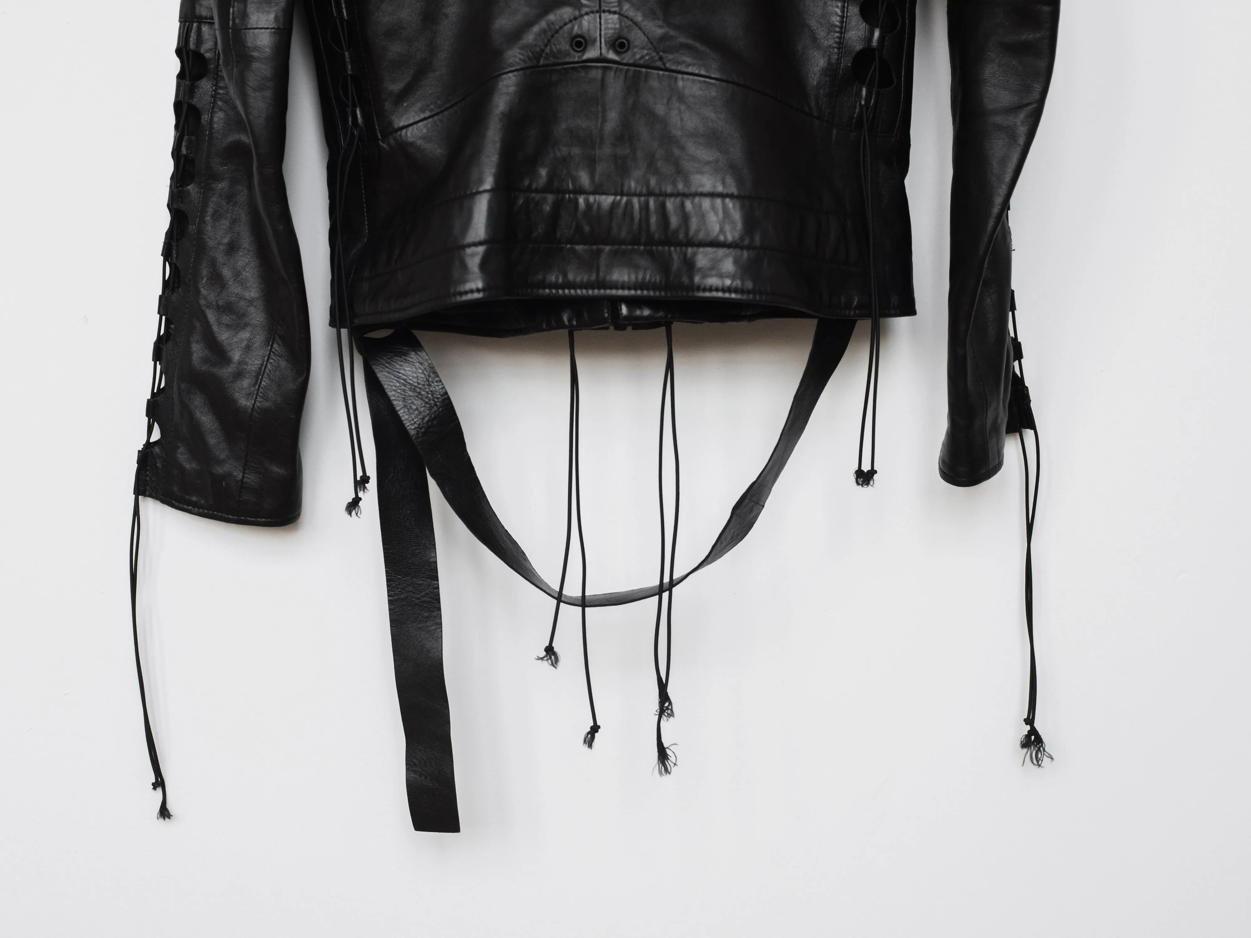 Helmut Lang SS01 Lace Up Corset Leather Jacket