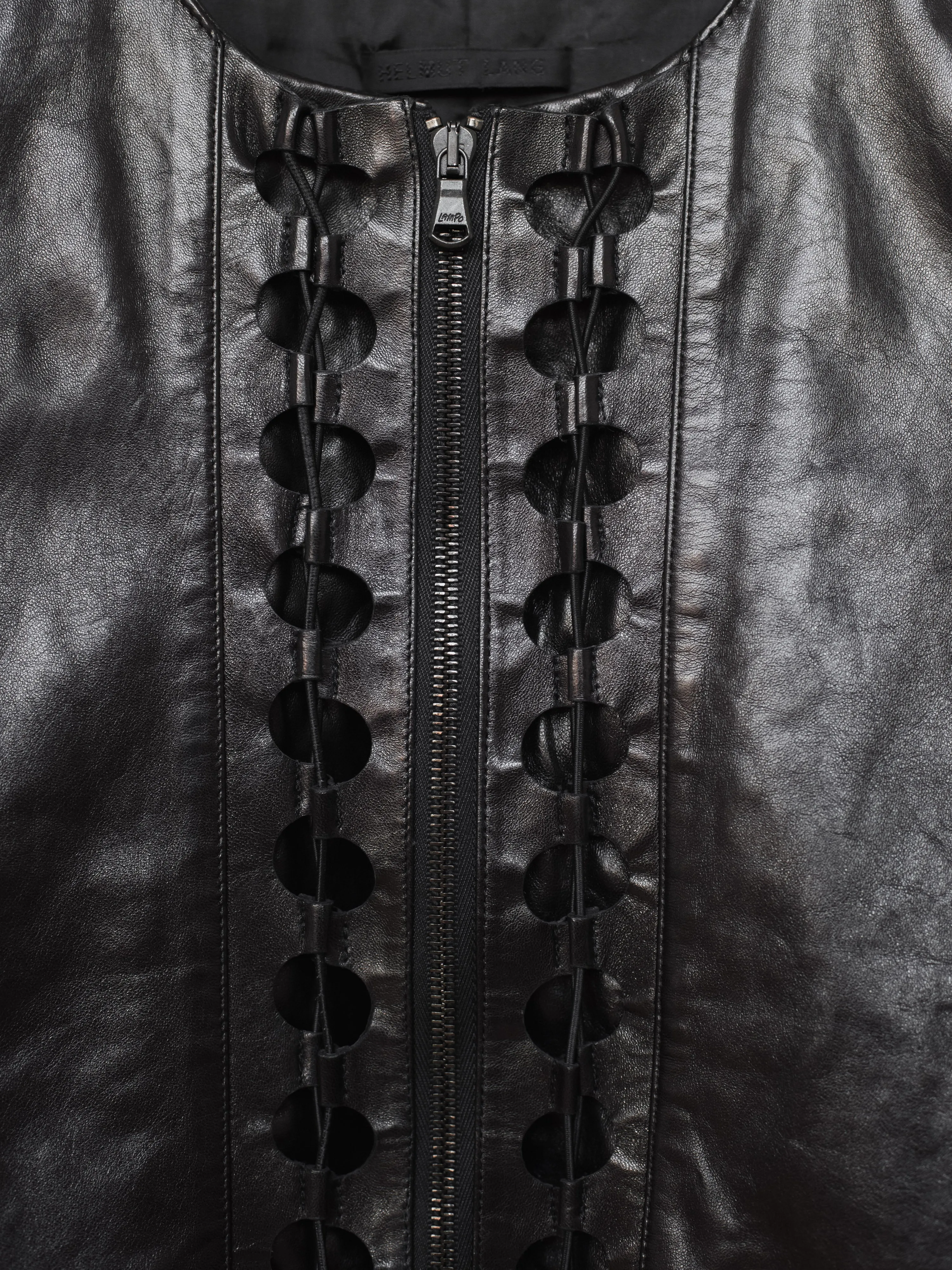 Helmut Lang SS01 Lace Up Corset Leather Jacket